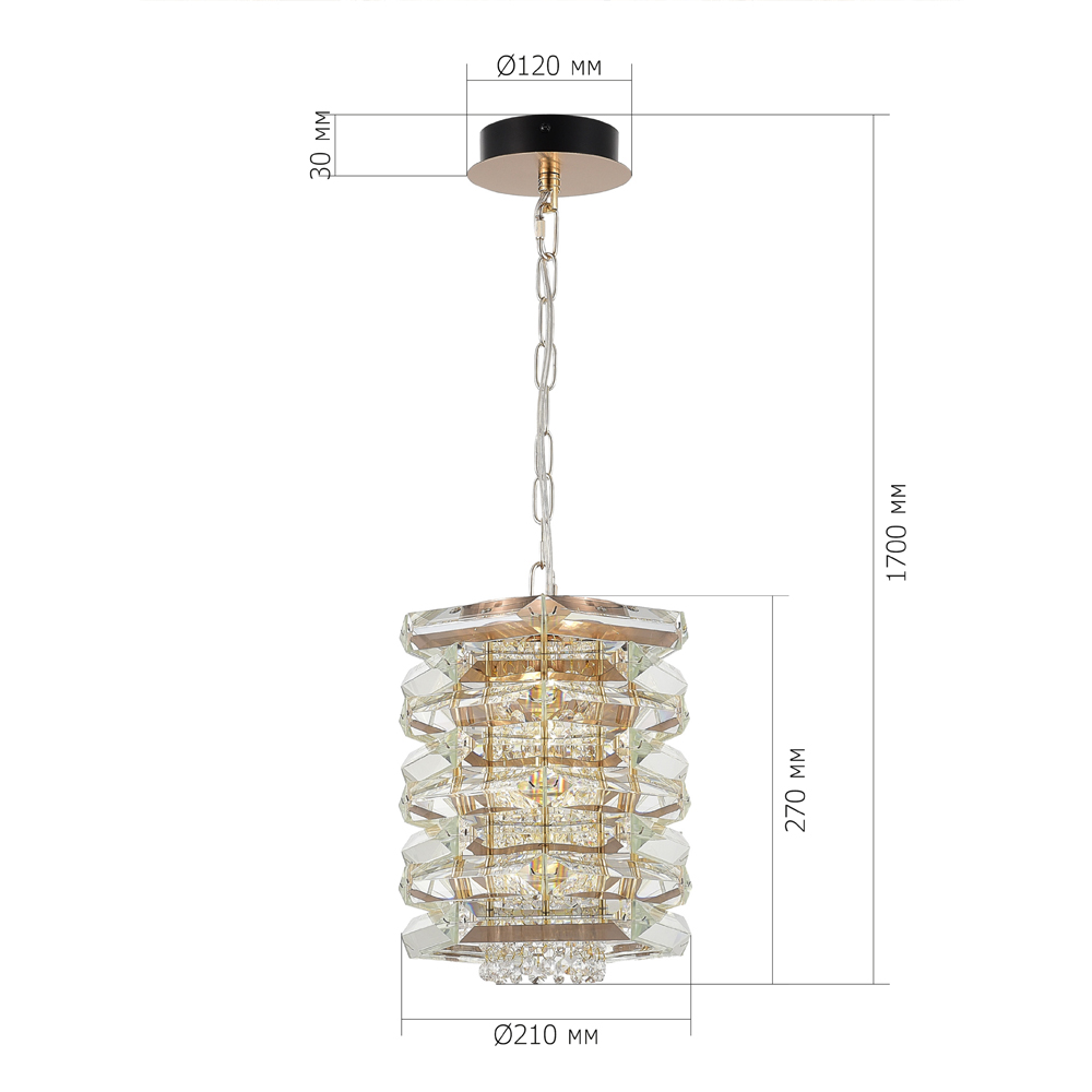 Подвесной светильник в классическом хрустальном обрамлении Light Garland в Красноярске