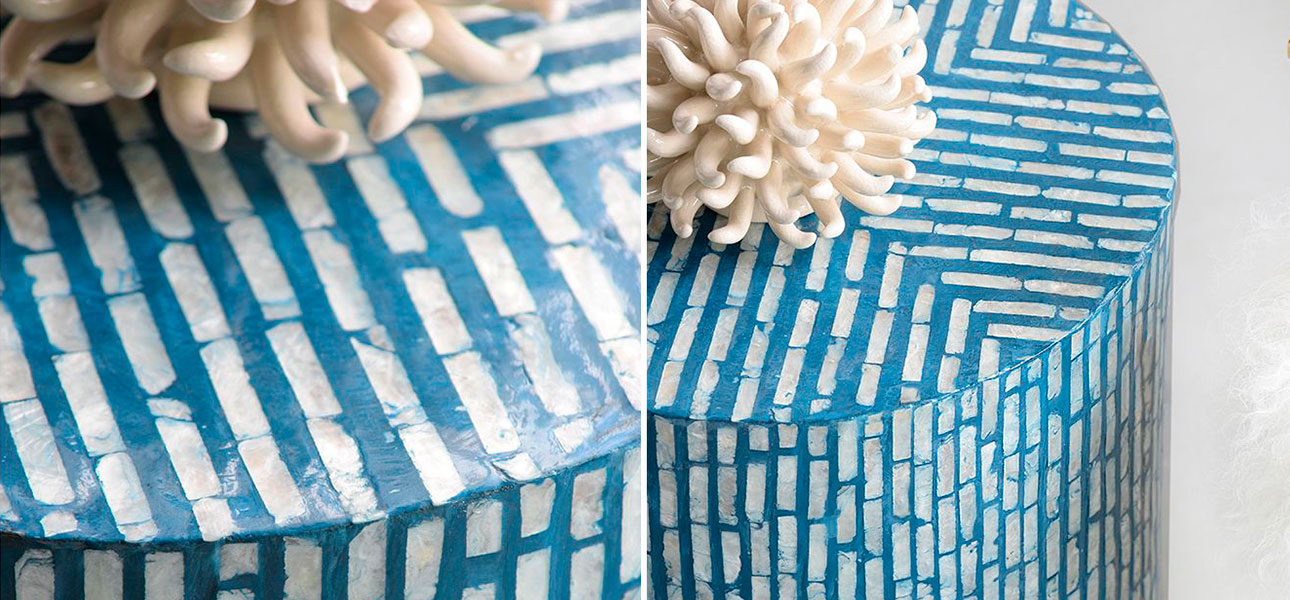 Столик с инкрустацией с перламутровым узором Dominic - фото