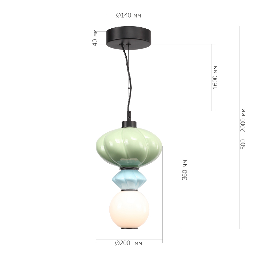 Подвесной светильник фигурный с керамическими элементами Fragrant Light в Красноярске