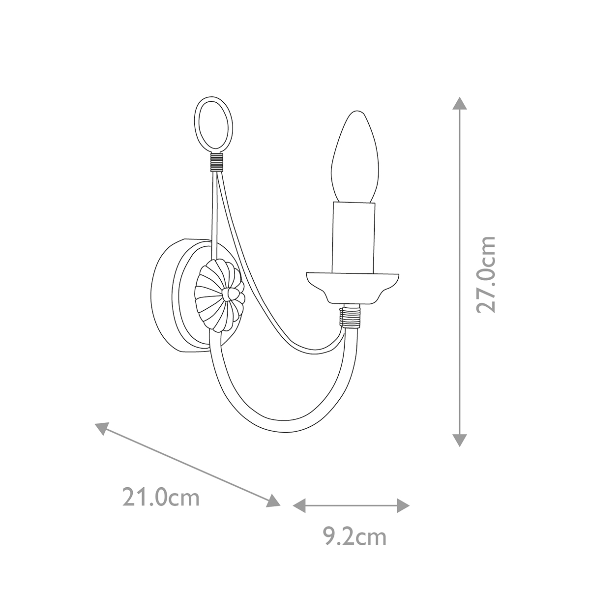 Бра черного цвета с лампой в форме свечи Elstead Lighting в Красноярске