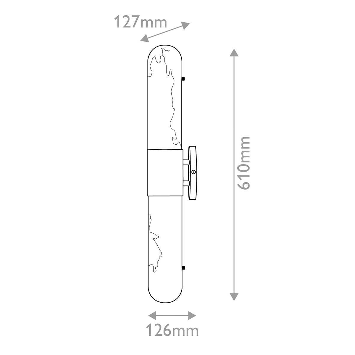 Бра для ванных комнат вертикальное с вытянутым плафоном из алебастра Hinkley в Красноярске