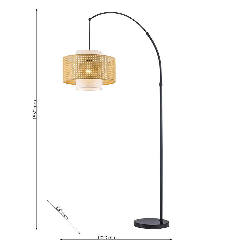 Торшер с декоративным поясом из плетеного бамбука Biuloggicu в Красноярске