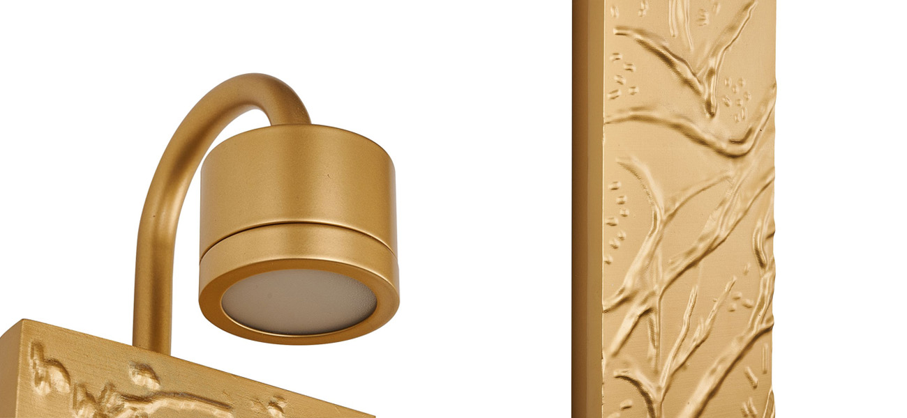 Бра с фактурой дерева Bark Golg - фото