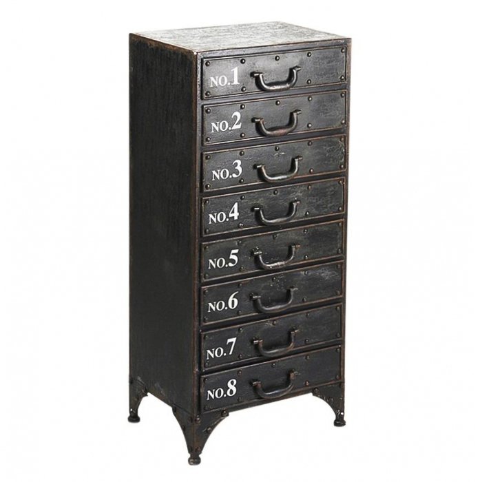 Комод металлический в стиле Лофт Industrial Loft Rustic Iron 8 Drawer Dresser Черный Комод металлический в стиле Лофт Industrial Loft Rustic Iron 8 Drawer Dresser Черный в Красноярске | Loft Concept
