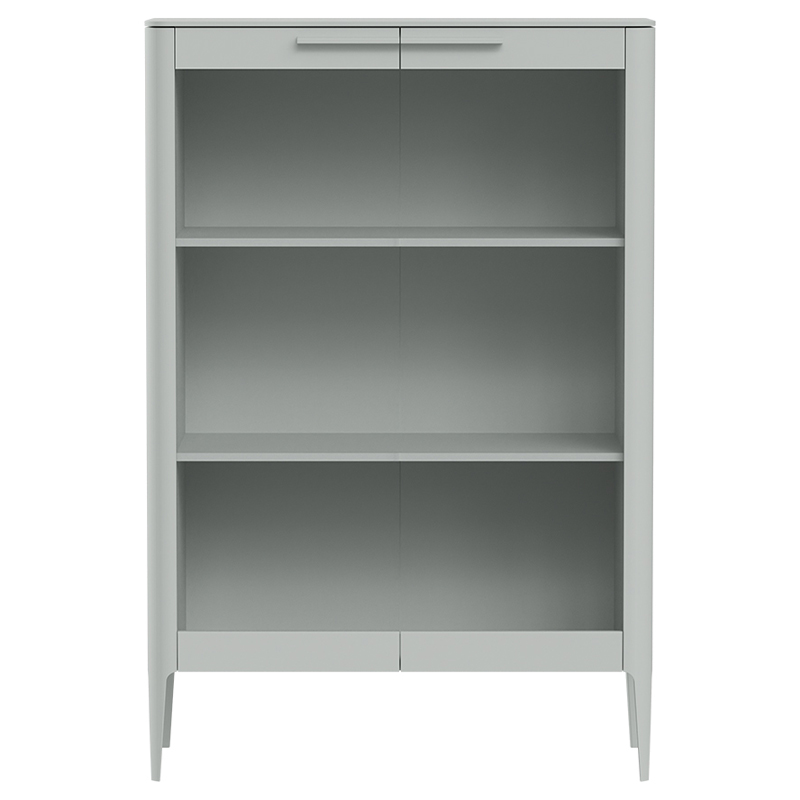 Витрина светло-серая с 2-мя стеклянными дверцами и 3-мя полками Type  Светло-серый в Красноярске | Loft Concept 