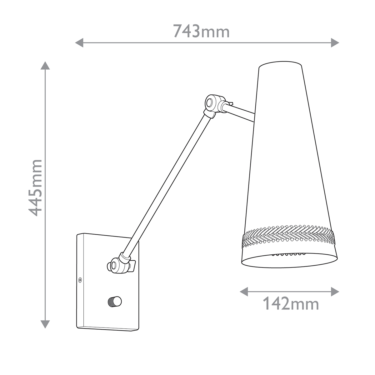 Бра черного цвета с конусным металлическим плафоном Alora в Красноярске
