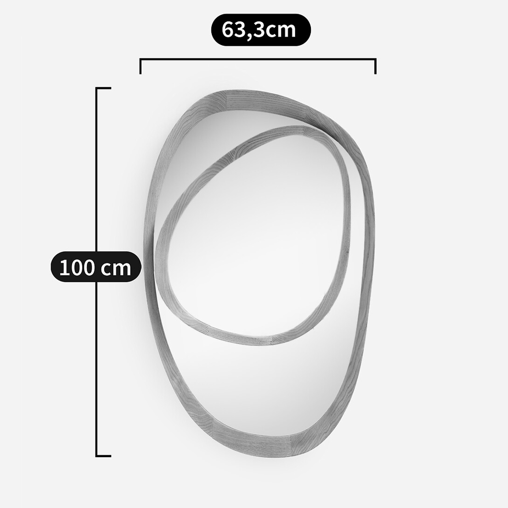 Ассиметричное зеркало в дубовой раме Infinity Symbol в Красноярске