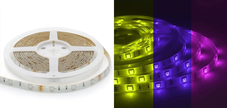 Светодиодная влагозащищенная лента 7,2W/m 30LED/m 5050SMD разноцветная 5M Светодиодная влагозащищенная лента 7,2W/m 30LED/m 5050SMD разноцветная 5M - Loft-Concept в Красноярске