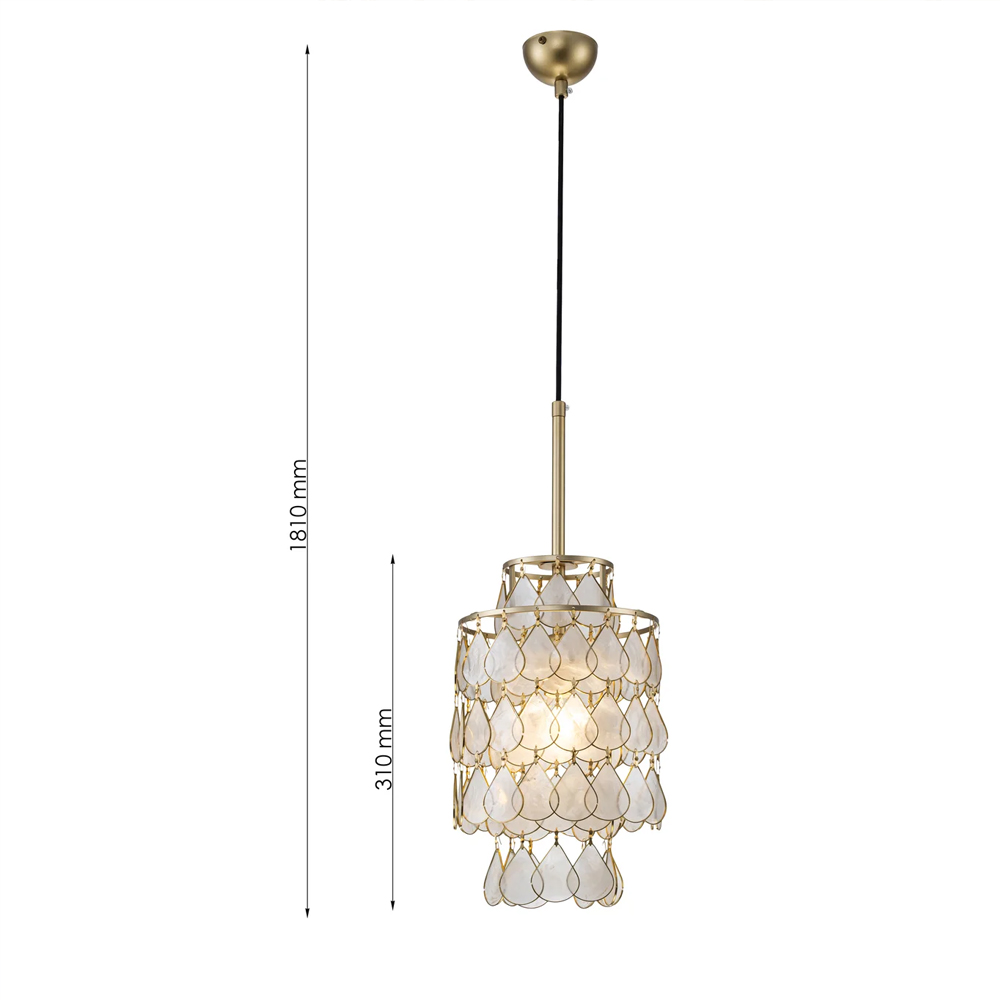 Подвесной светильник с декором из натуральной морской ракушки Iridescent Light в Красноярске