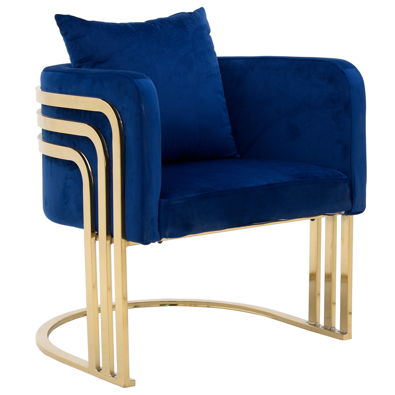 Кресло Custodia Armchair Blue Синий Глянцевое золото Кресло Custodia Armchair Blue Синий Глянцевое золото в Красноярске | Loft Concept