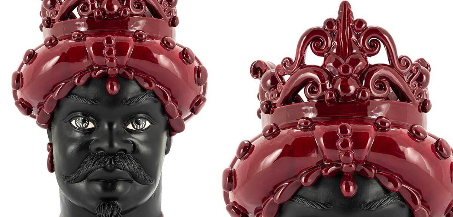 Ваза VASE MORO MAN MED. MAT H45 burgundy - фото