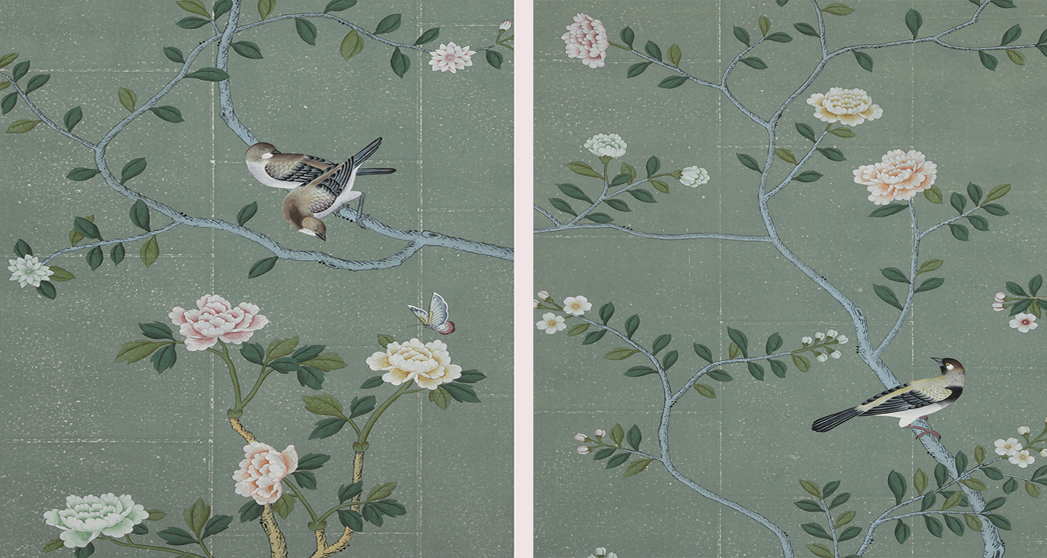 Обои ручная роспись Badminton Blue Grey II - фото №1