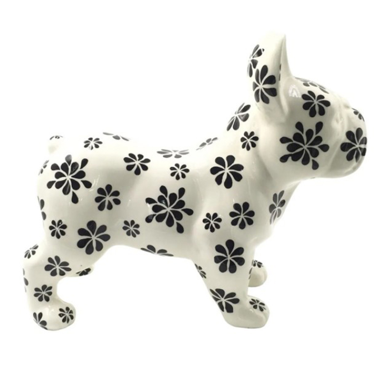 Статуэтка Bulldog black petals Белый Черный Статуэтка Bulldog black petals Белый Черный в Красноярске | Loft Concept