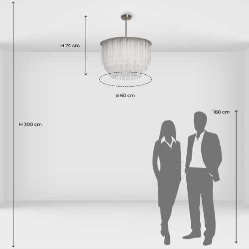 Люстра круглая с прозрачными стеклянными трубками Nembus в Красноярске