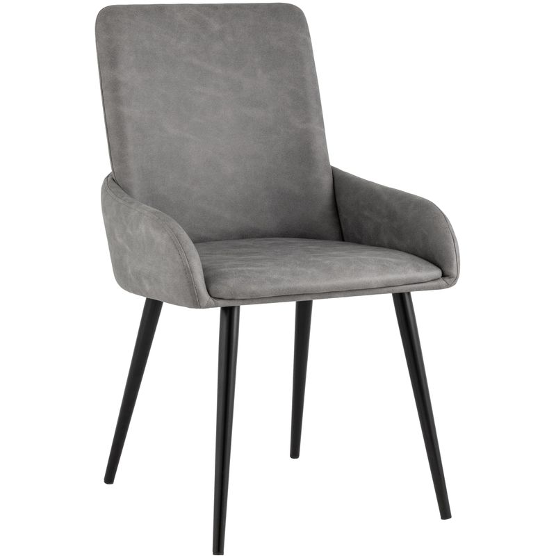 Стул Munchen Chair Серая Искусственная Замша Серый Черный Стул Munchen Chair Серая Искусственная Замша Серый Черный в Красноярске | Loft Concept