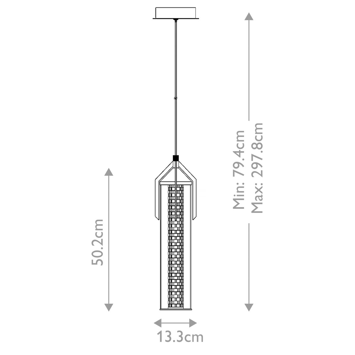 Подвесной светильник хромированного цвета с прозрачным цилиндрическим стеклянным плафоном Eurofase в Красноярске