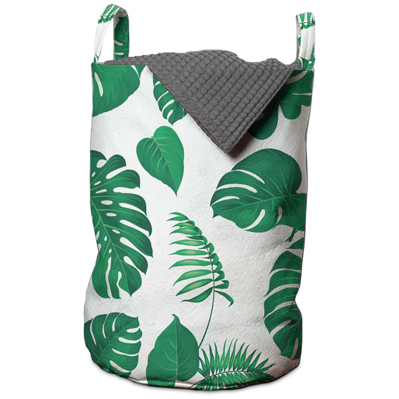 Корзина Tropical Pattern Basket Зеленый Белый Корзина Tropical Pattern Basket Зеленый Белый в Красноярске | Loft Concept