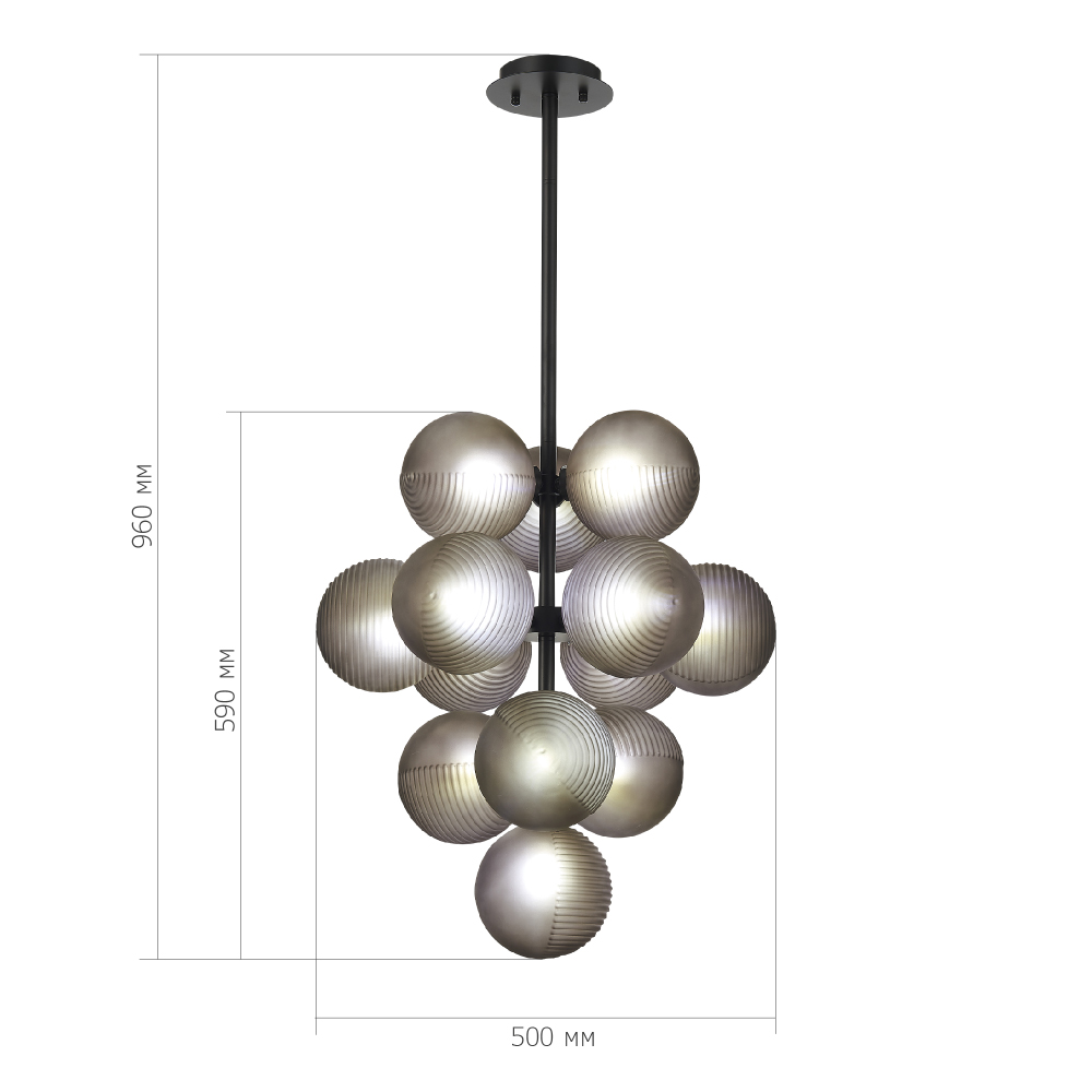 Люстра в форме виноградой грозди Inflorescence в Красноярске