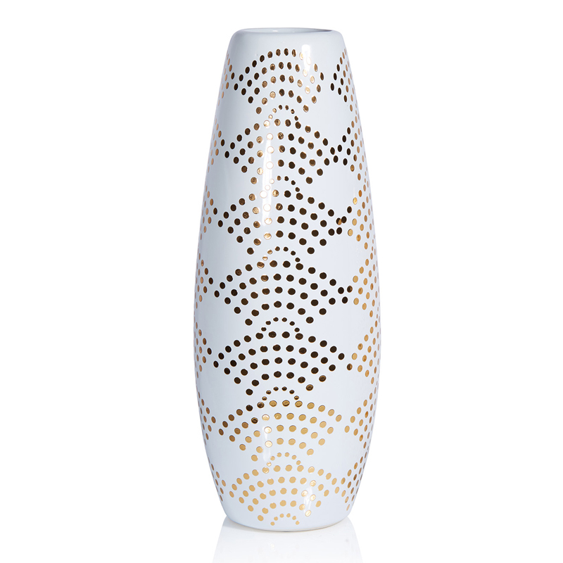 Ваза Amory Vase gold dots Золотой Белый Ваза Amory Vase gold dots Золотой Белый в Красноярске | Loft Concept