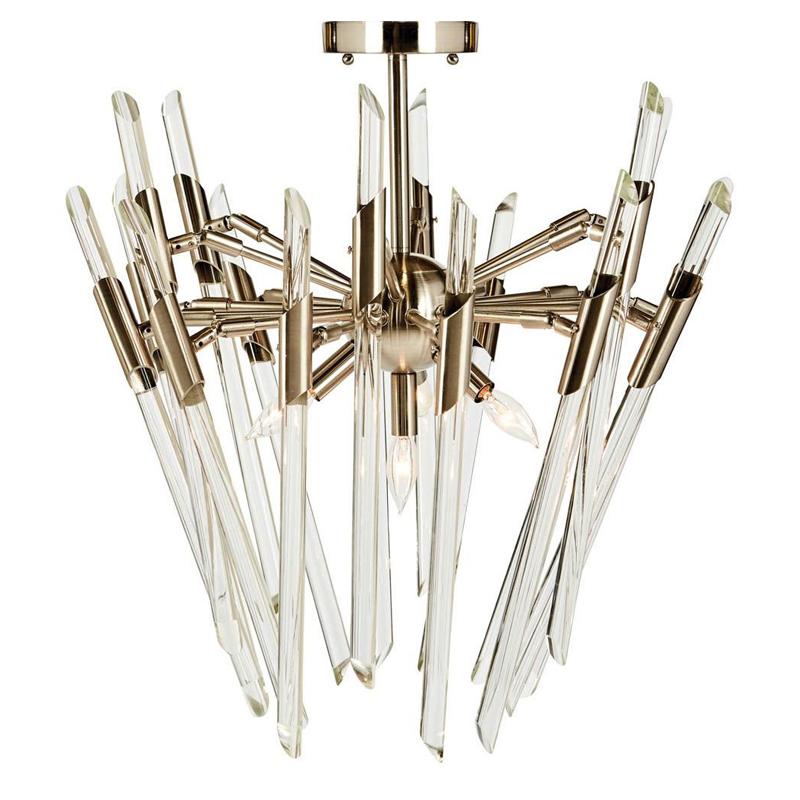 Потолочный светильник Ice Rods Chandelier nickel Никель в Красноярске | Loft Concept 