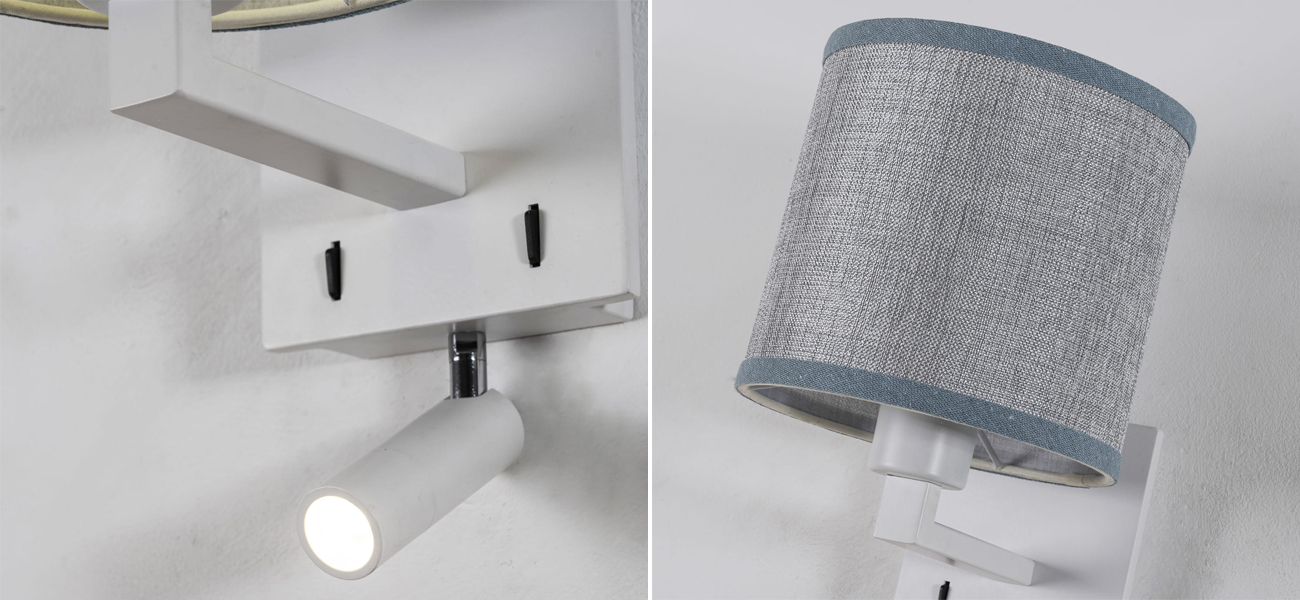 Бра с абажуром и поворотным спотом Trumpet Lamp White - фото