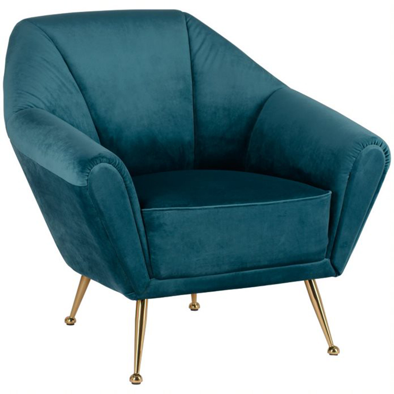 Кресло Brunner Chair blue Золотой Темно-синий Кресло Brunner Chair blue Золотой Темно-синий в Красноярске | Loft Concept