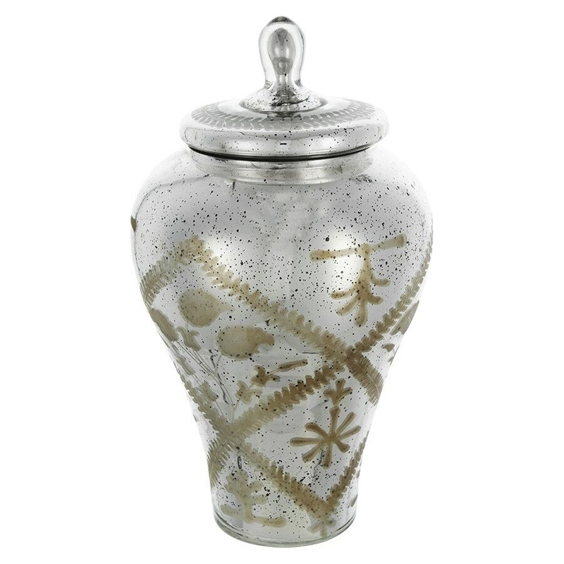 Ваза из стекла с крышкой и декоративными узорами Chinoiserie Ceramics Бежевый Античное зеркальное стекло Ваза из стекла с крышкой и декоративными узорами Chinoiserie Ceramics Бежевый Античное зеркальное стекло в Красноярске | Loft Concept