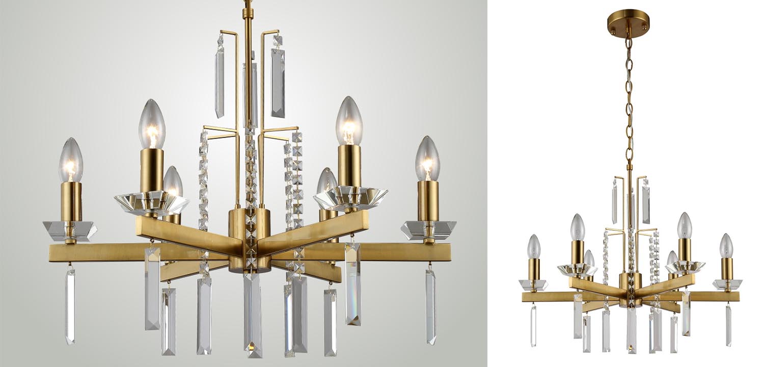 Люстра Vivien Crystal Brass Chandelier 6 - фото