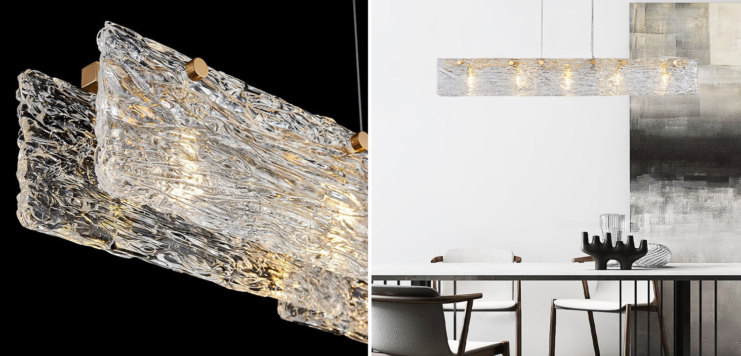 Прямоугольная Люстра с рельефным Стеклом  NIGHTLIFE - фото