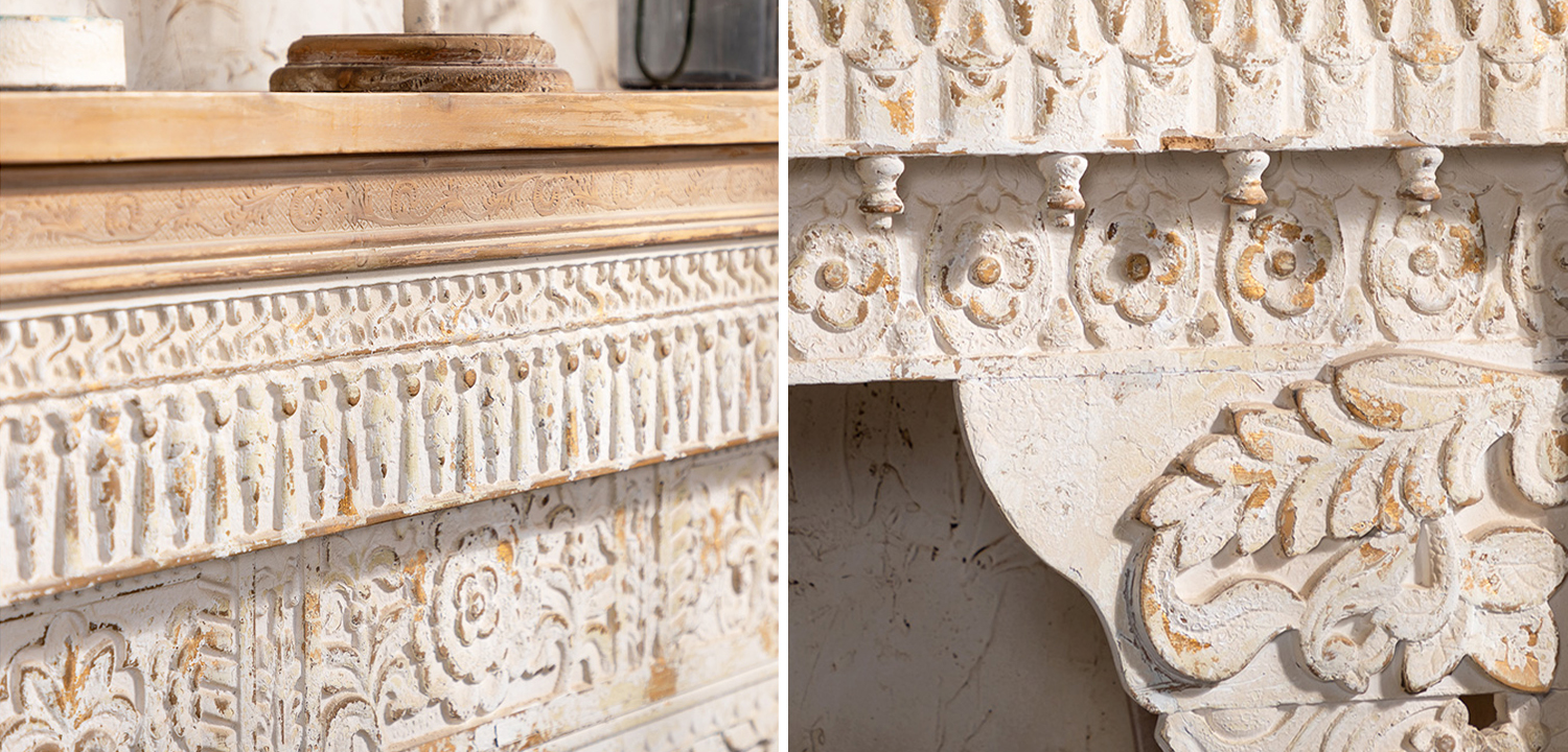 Консоль Indian Antique White Furniture Adnan Console - фото №1