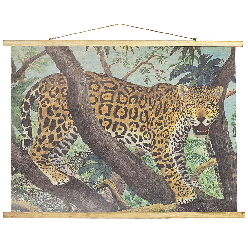 Подвесная картина Leopard Poster Мульти Зеленый Коричневый Подвесная картина Leopard Poster Мульти Зеленый Коричневый в Красноярске | Loft Concept