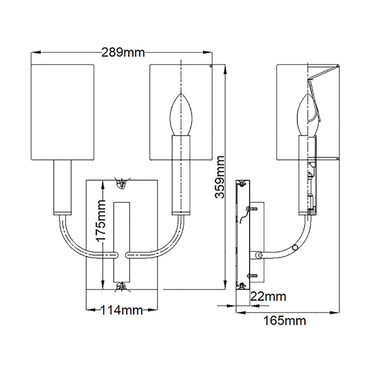 Бра с прямоугольным основанием цвета латунь и 2-мя белыми цилиндрическими льняными абажурами Feiss в Красноярске
