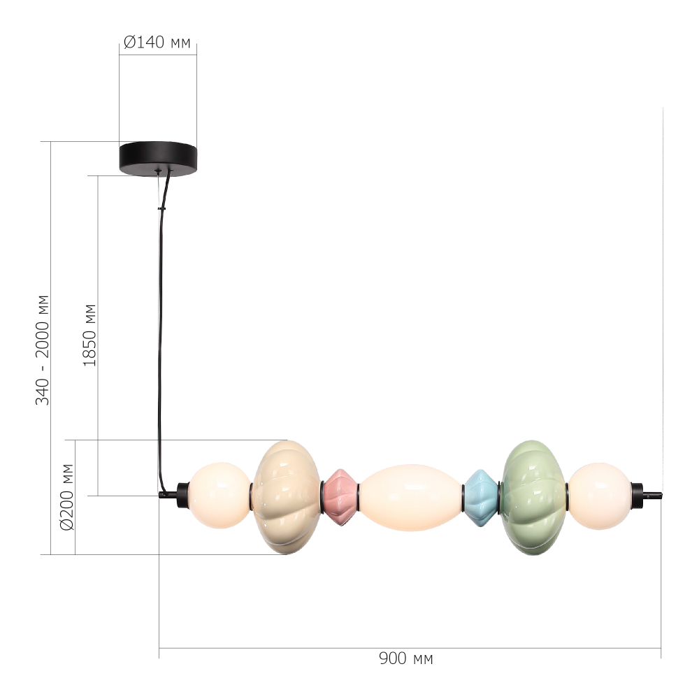 Подвесной светильник линейный с керамическими элементами 24W LED Fragrant Light в Красноярске