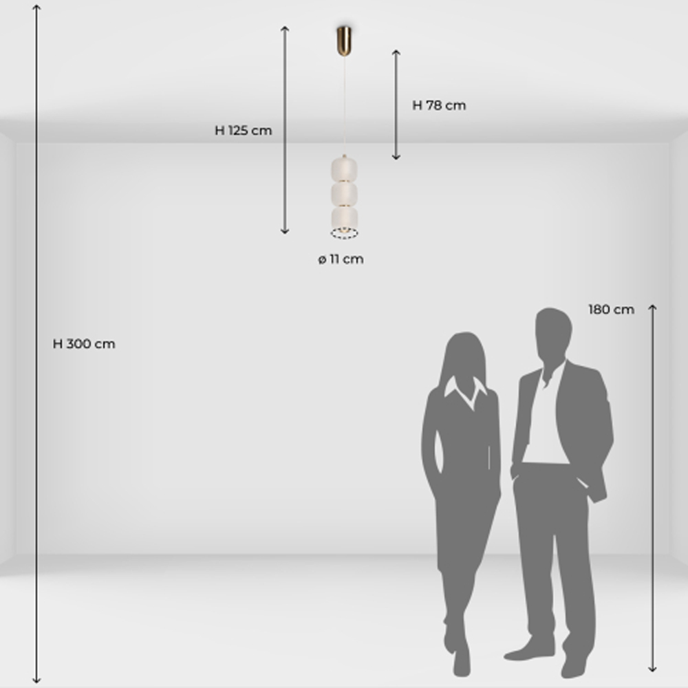 Подвесной светильник с 3-мя округлыми матовыми плафонами из белого стекла Golden Swirl в Красноярске