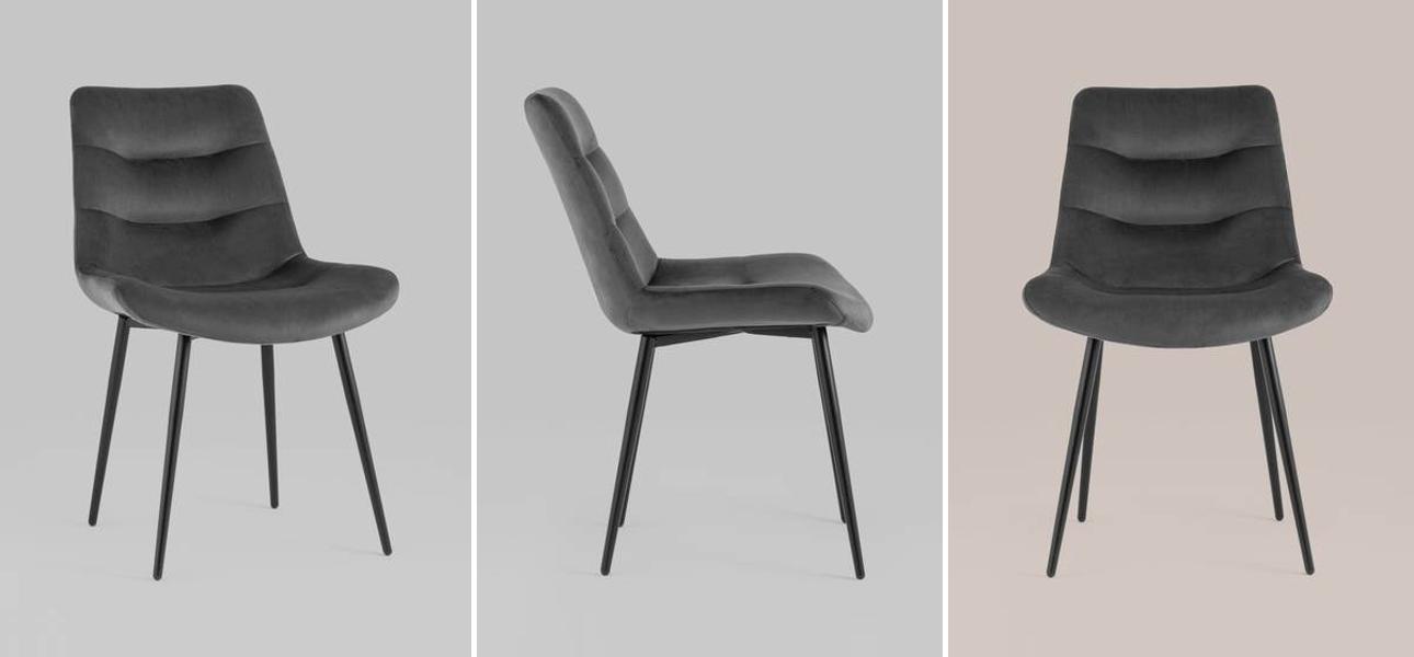 Стул Austin Chair Серый  Велюр - фото