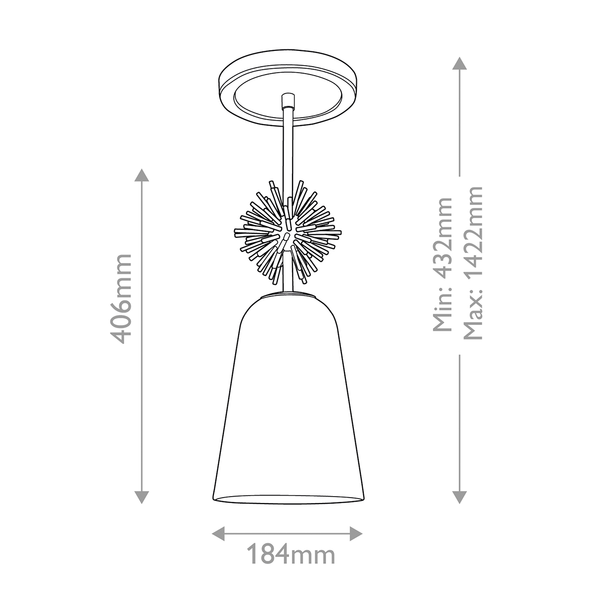 Подвесной светильник золотого цвета с колоколообразным стеклянным плафоном и декоративным элементом Elstead Lighting в Красноярске