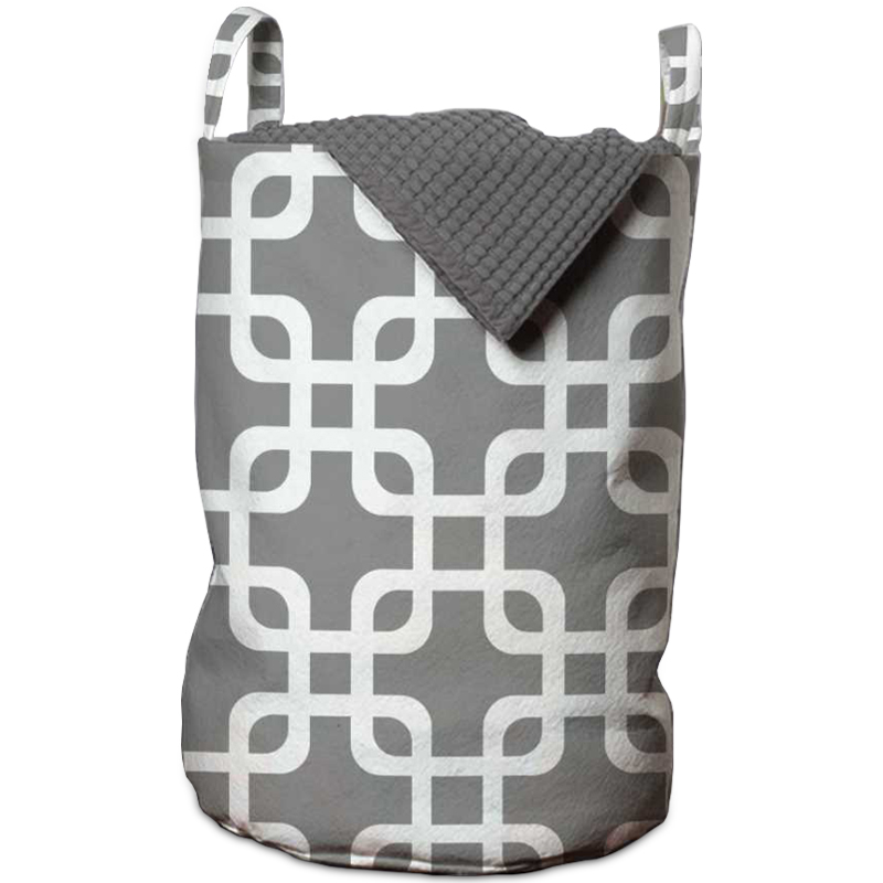 Корзина Squares on Gray Basket Серый Белый в Красноярске | Loft Concept 
