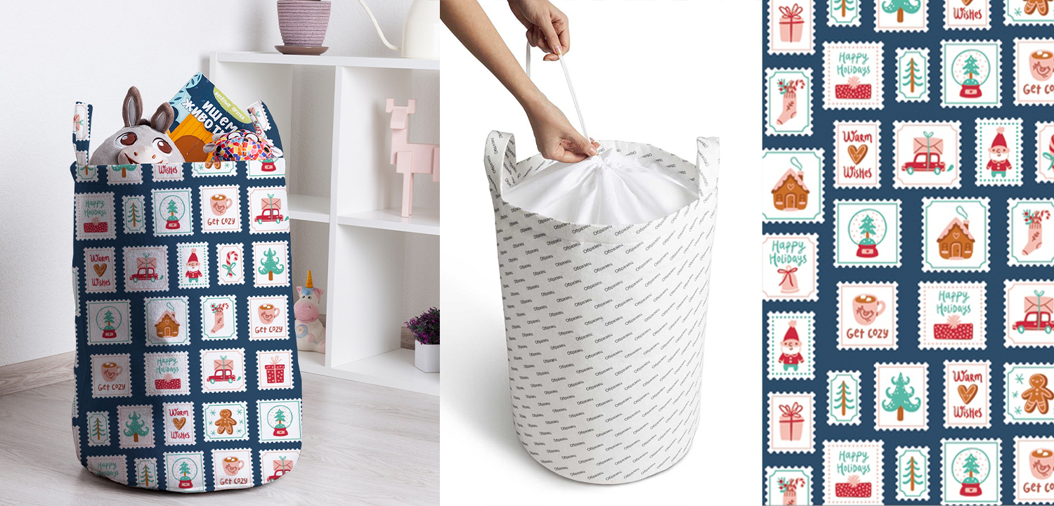 Корзина New Year Postage Stamps Basket - фото