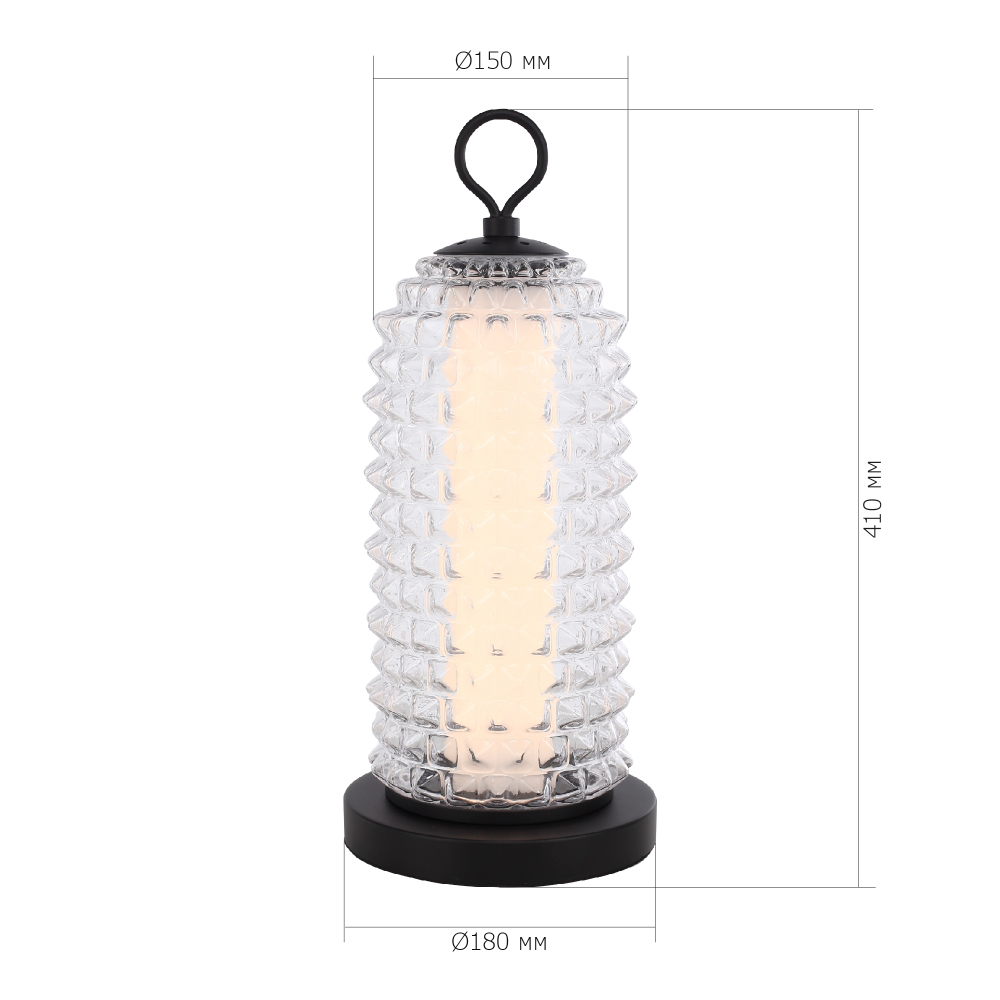 Настольная лампа с прозрачным факутрным стеклянным плафоном Sonora в Красноярске