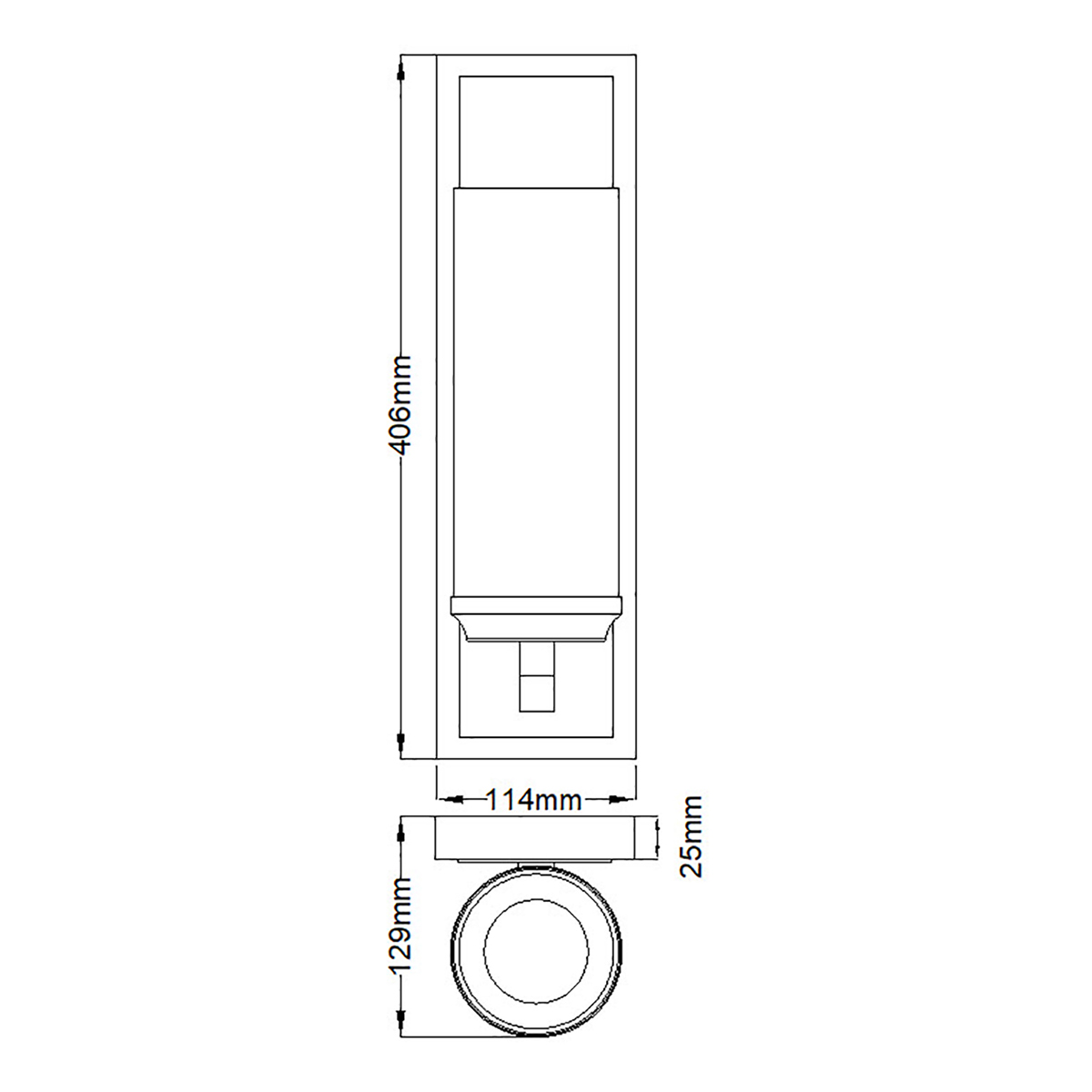 Бра для ванных комнат с белым цилиндрическим плафоном на прямоугольном основании цвета хром Feiss в Красноярске