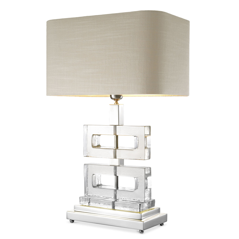 Настольная лампа Eichholtz Table Lamp Umbria Прозрачный Никель Бежево-серый Настольная лампа Eichholtz Table Lamp Umbria Прозрачный Никель Бежево-серый в Красноярске | Loft Concept