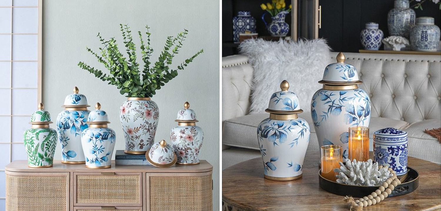 Ваза с крышкой Blue Plant Vase - фото