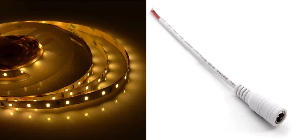 Комплект светодиодная лента 4,8W/m 60LED/m 3528SMD теплый белый с адаптером - Loft-Concept в Красноярске