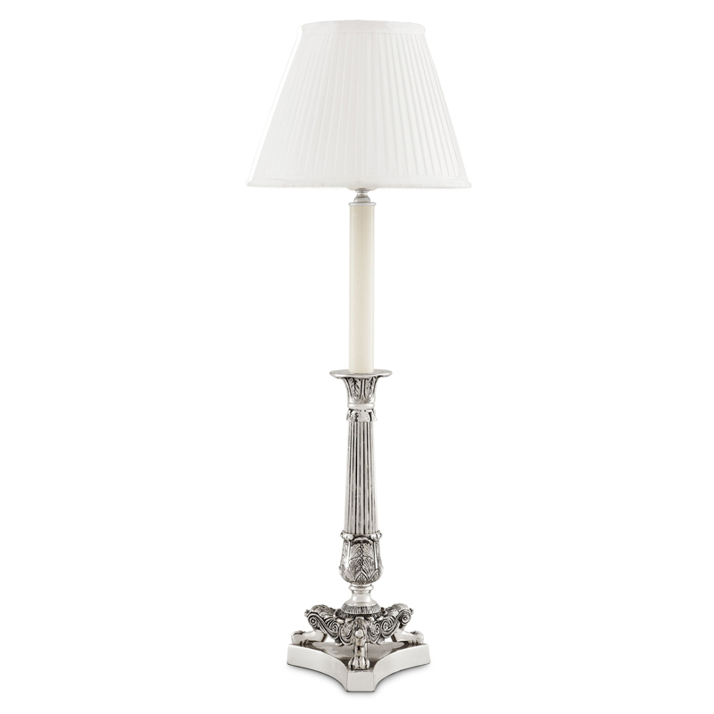 Настольная лампа Eichholtz Table Lamp Perignon Silver Серебряный Белый Настольная лампа Eichholtz Table Lamp Perignon Silver Серебряный Белый в Красноярске | Loft Concept