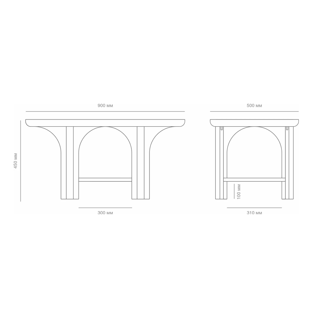 Стол кофейный деревянный с арочным основанием Arch Passage Стол кофейный деревянный с арочным основанием Arch Passage в Красноярске