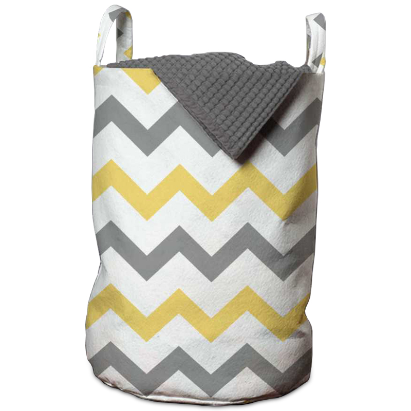 Корзина Mustard and Gray Chevron Basket Горчичный Серый Белый в Красноярске | Loft Concept 