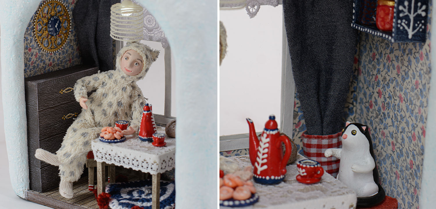 Ночник "Чаепитие зимним вечером" - фото