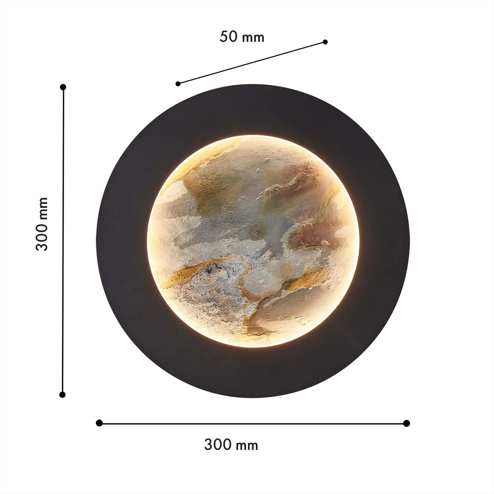 Бра в форме диска черного цвета Borders of Black в Красноярске