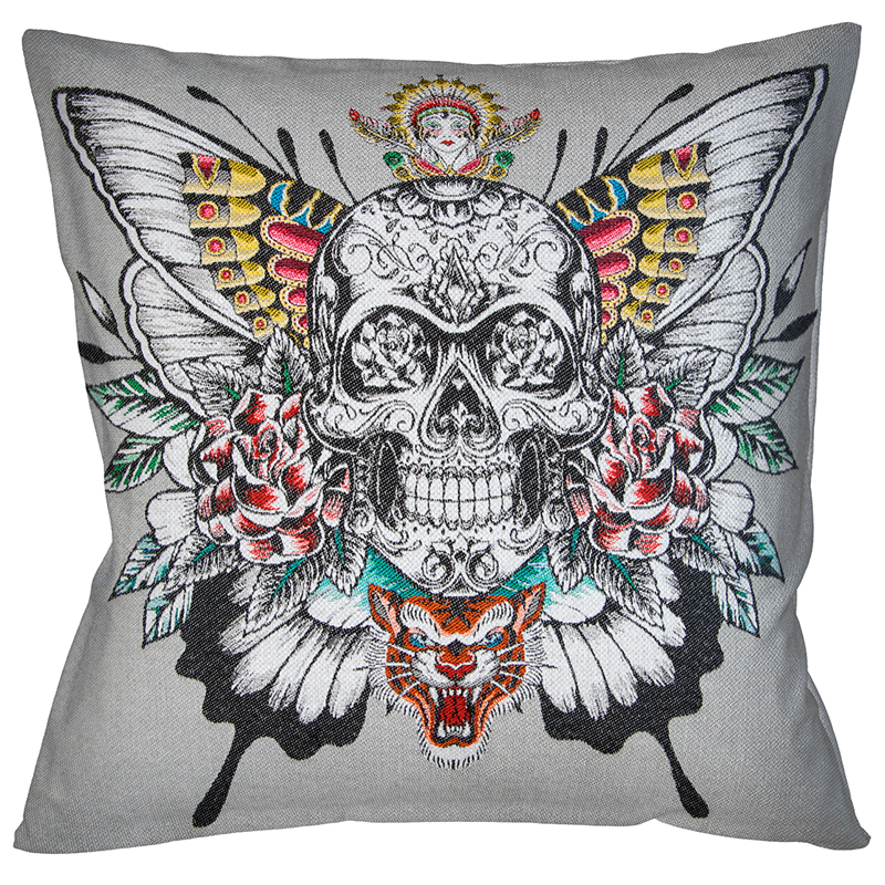 Декоративная подушка Ghost Rider Grey Мульти Декоративная подушка Ghost Rider Grey Мульти в Красноярске | Loft Concept