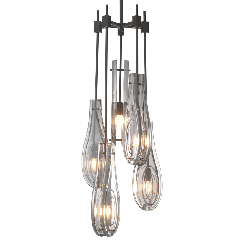 Люстра Eichholtz Chandelier Bellano L Bronze Темная бронза Стекло Смок Люстра Eichholtz Chandelier Bellano L Bronze Темная бронза Стекло Смок в Красноярске | Loft Concept